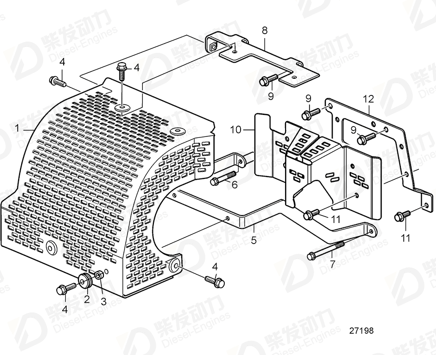 VOLVO Heat shield 21868228 Drawing VOLVO Heat shield 21868228 Drawing
